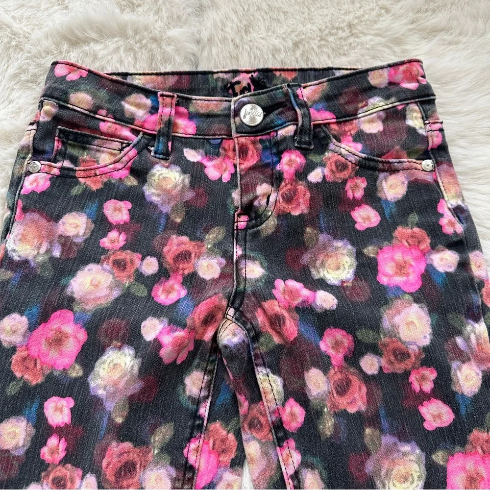 Justice floral print skinny jeans size girls 10 - Picture 4 of 11